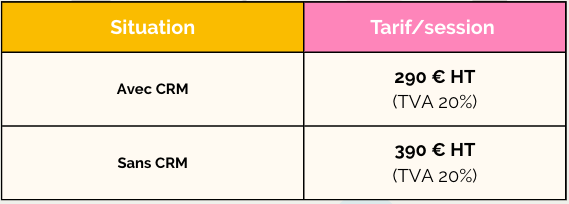 Tarif session intra-entreprise - prestation externalisation administrative des formations